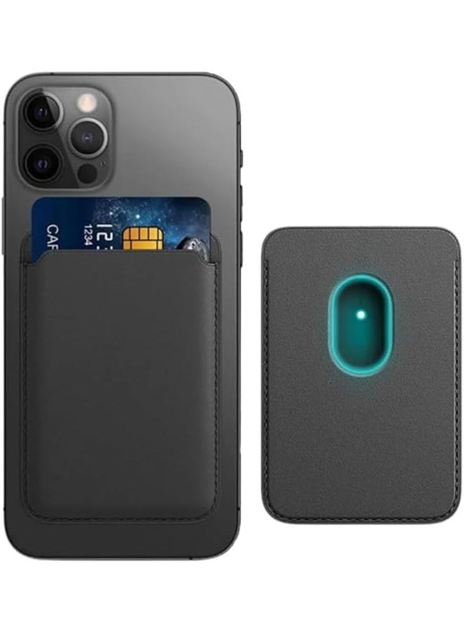 Leather Wallet Card Holder, Supports Magnetic Charging, Scratch Resistant, Shockproof, Stylish Design with All-Around Protection for Daily Use iPhone 12/13 and 15 Pro max All Models (Mini/ Pro/Pro Max) - Black - Image 2